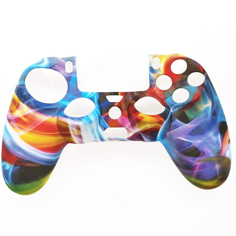 Asokex Silicone Skin Cover for Ps4 Controller (1pc Anti-Slip Case, 1 Pair L2 R2 Trigger Extender, 4pcs Thumb Grips,4pcs LED Light Bar Decal) Protector for DualShock PS4/ Slim/Pro Controller (Multicolor) - Image 5